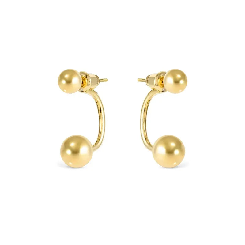 Nomination Fashion Era Earrings with 2 Spheres, PVD Yellow Gold