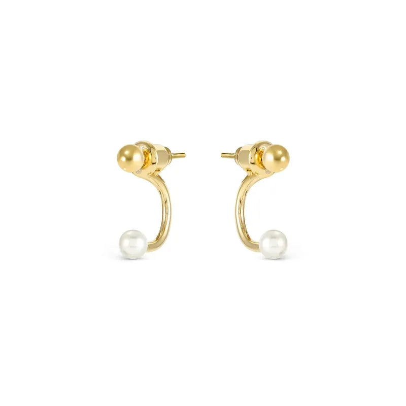 Nomination Fashion Era Earrings with Pearl, PVD Yellow Gold