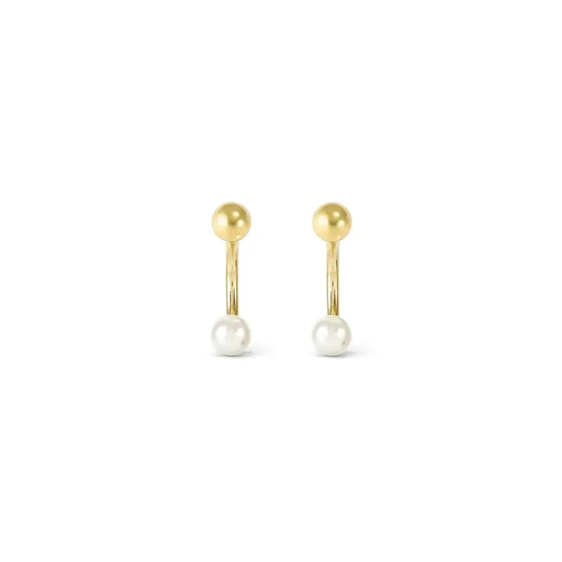 Nomination Fashion Era Earrings with Pearl, PVD Yellow Gold