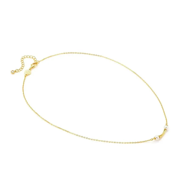 Nomination Fashion Era Necklace with 2 Pearls, PVD Yellow Gold
