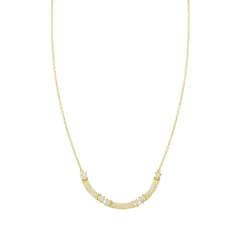 Nomination Fashion Era Necklace with 3 Bar & Cubic Zirconia, PVD Yellow Gold