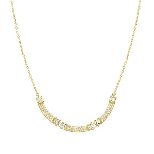 Nomination Fashion Era Necklace with 3 Bar & Cubic Zirconia, PVD Yellow Gold