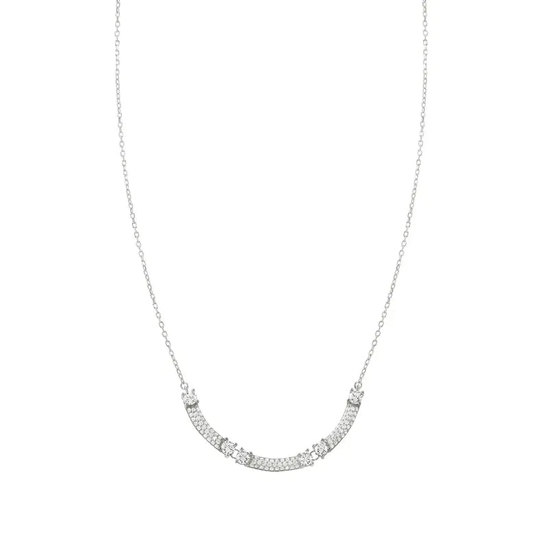 Nomination Fashion Era Necklace with 3 Bar & Cubic Zirconia, Sterling Silver