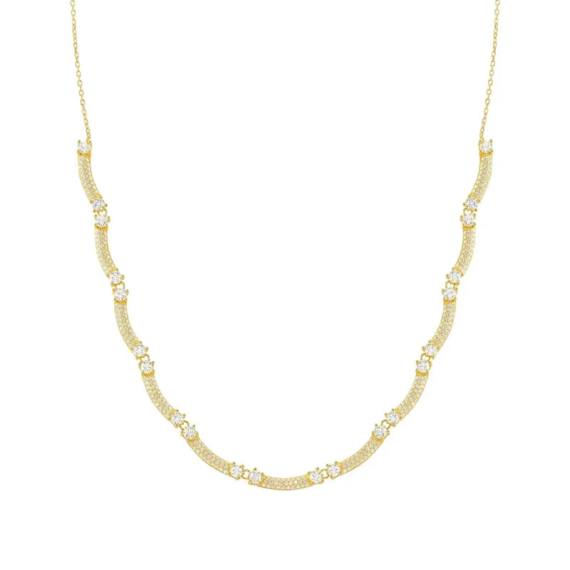 Nomination Fashion Era Necklace with Cubic Zirconia Pavé, PVD Yellow Gold
