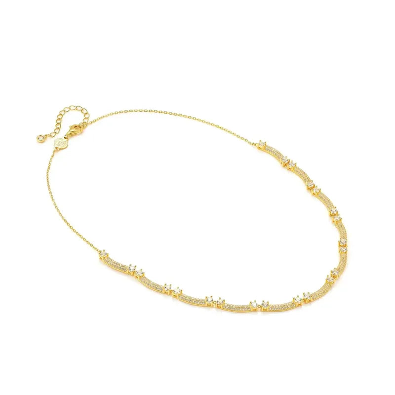 Nomination Fashion Era Necklace with Cubic Zirconia Pavé, PVD Yellow Gold