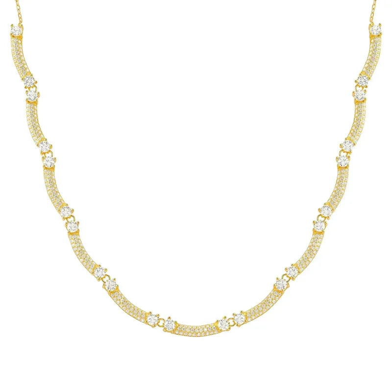 Nomination Fashion Era Necklace with Cubic Zirconia Pavé, PVD Yellow Gold