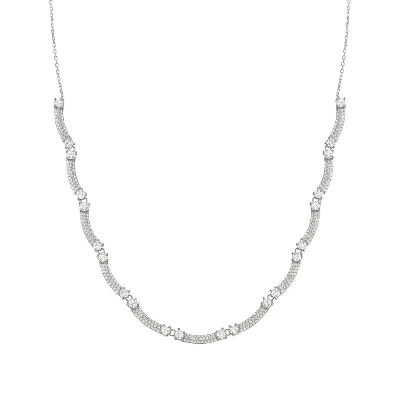 Nomination Fashion Era Necklace with Cubic Zirconia Pavé, Sterling Silver