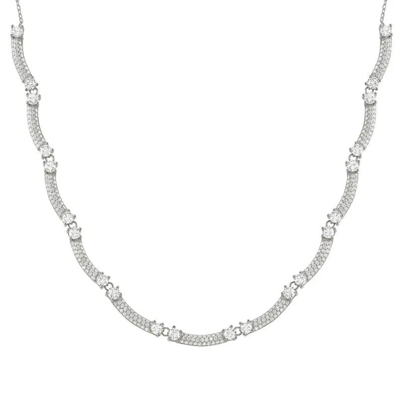 Nomination Fashion Era Necklace with Cubic Zirconia Pavé, Sterling Silver