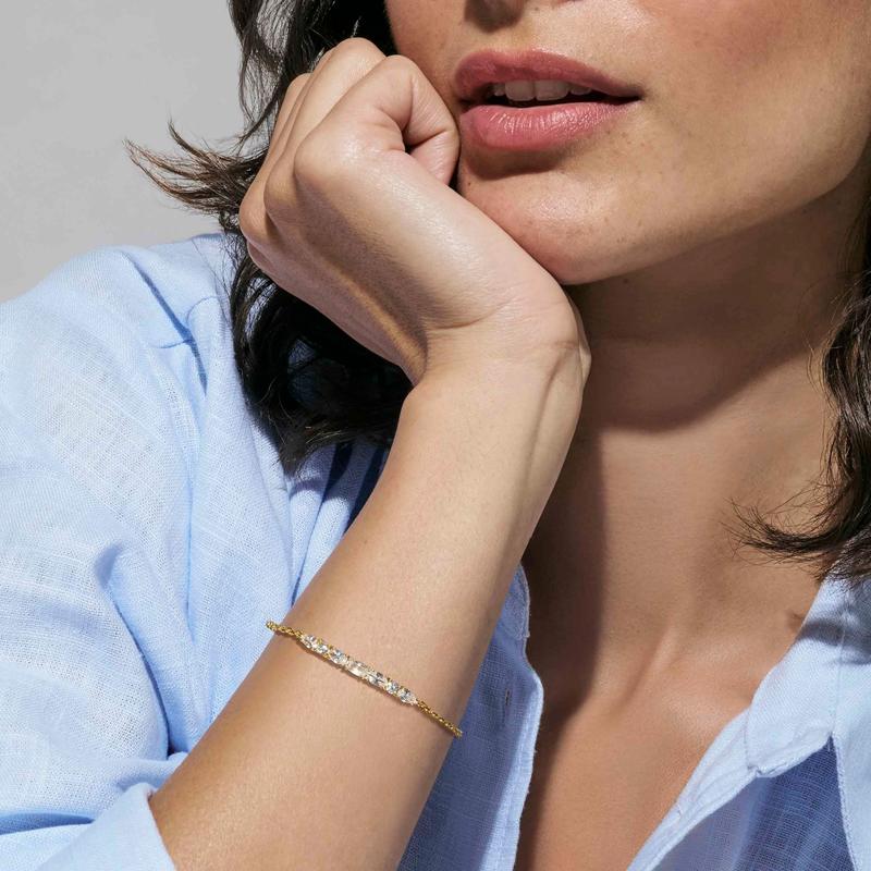 Nomination Gold Colour Wave Aurora Bracelet with White Cubic Zirconia