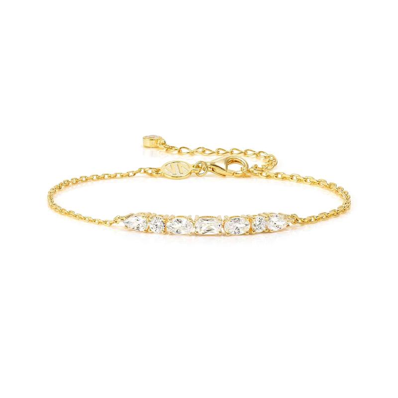 Nomination Gold Colour Wave Aurora Bracelet with White Cubic Zirconia