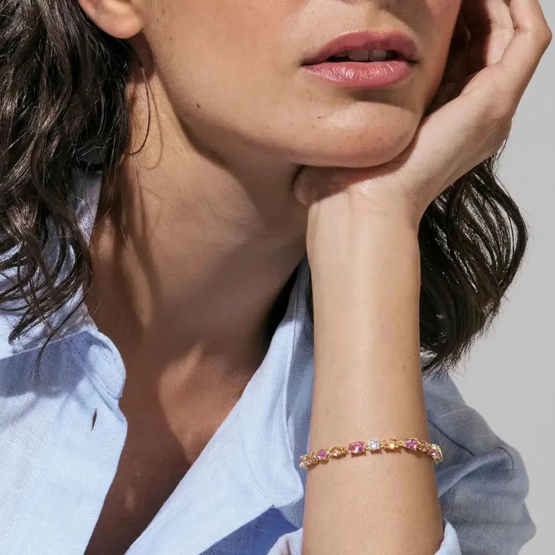 Nomination Gold Colour Wave Aurora Mixed Stone Silver Bracelet