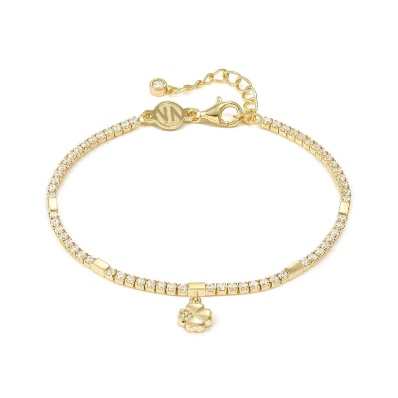 Nomination Gold Petit Sparkle Clover Tennis Bracelet