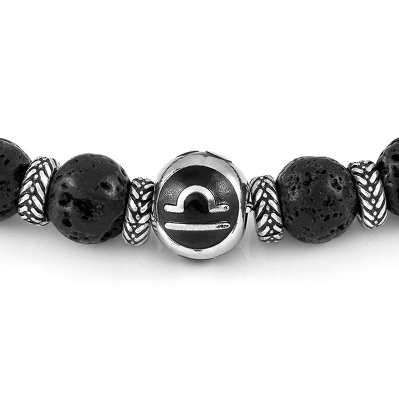 Nomination Instinct Bracelet, Libra, Lava Stone, Stainless Steel