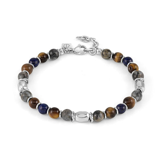 Nomination Instinct Bracelet, Multiple Stones, Blue, Grey, Brown, Stainless Steel