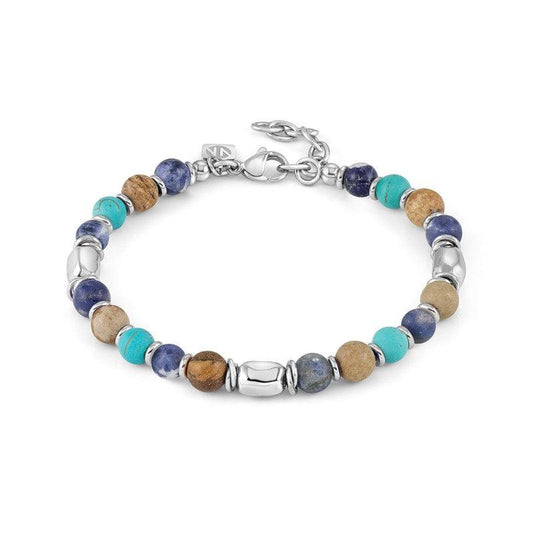 Nomination Instinct Bracelet, Multiple Stones, Blue, Turquoise, Sand, Stainless Steel