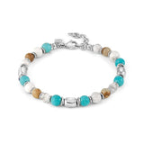 Nomination Instinct Bracelet, Multiple Stones, White, Turquoise, Sand, Stainless Steel