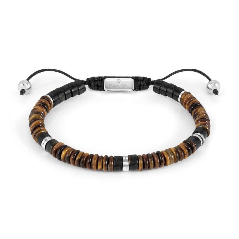 Nomination Instinct Style Bracelet, Tiger Eye Stone, Stainless Steel