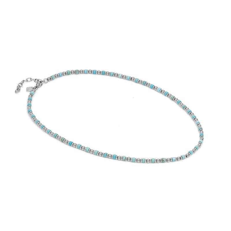 Nomination Instinct Style Sea Ed Necklace with Natural Stones, Stainless Steel