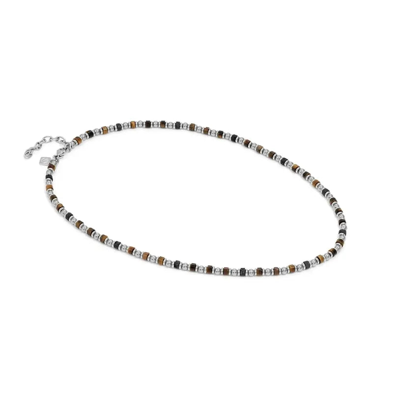 Nomination Instinct Style Sea Ed Necklace with Natural Stones, Stainless Steel
