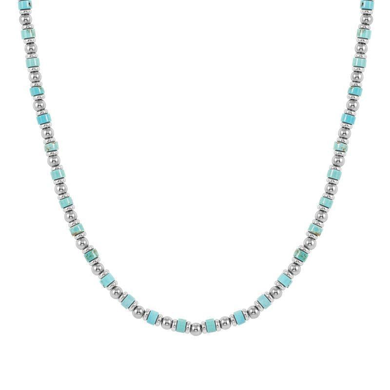 Nomination Instinct Style Sea Ed Necklace with Natural Stones, Stainless Steel