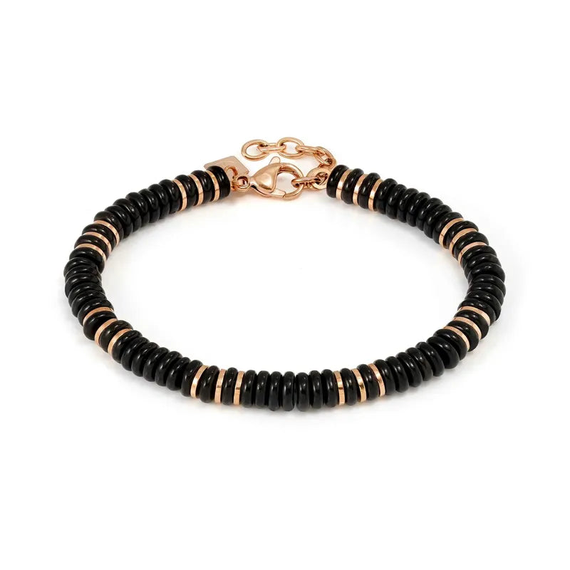 Nomination Instinctstyle Infinity Bracelet, Pink & Black Coloured Stones