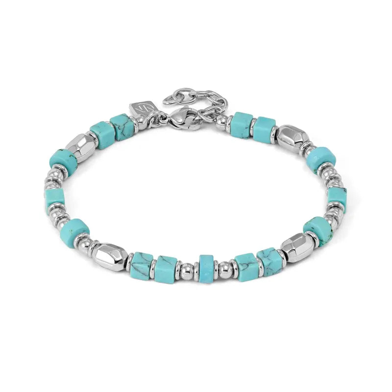 Nomination Instinctstyle Infinity Bracelet with Turquoise Block Stones