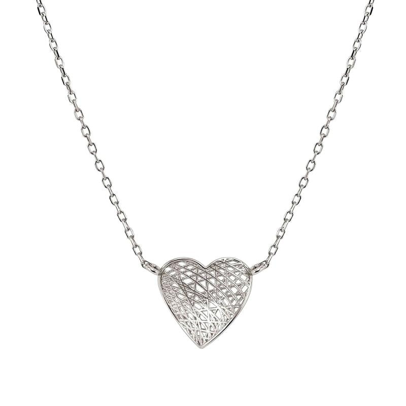 Nomination Leaf of Light Heart Necklace, Sterling Silver