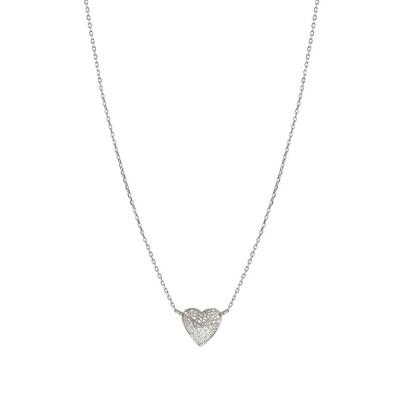 Nomination Leaf of Light Heart Necklace, Sterling Silver