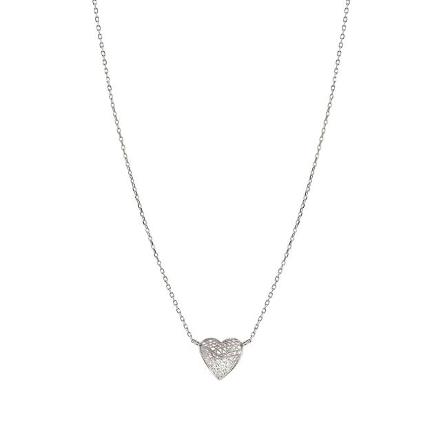 Nomination Leaf of Light Heart Silver Necklace