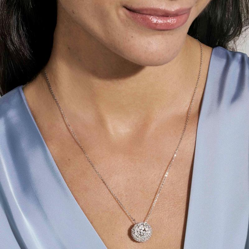 Nomination Life Bouquet Silver Cubic Zirconia Flower Cluster Necklace
