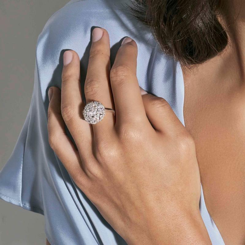 Nomination Life Bouquet Sterling Silver Cubic Zirconia Pave Cluster Ring