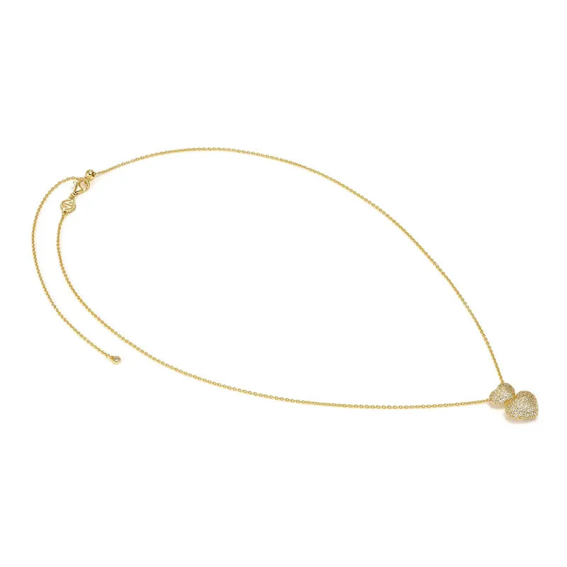 Nomination Life Poetry Gold Necklace, Rounded Double Heart