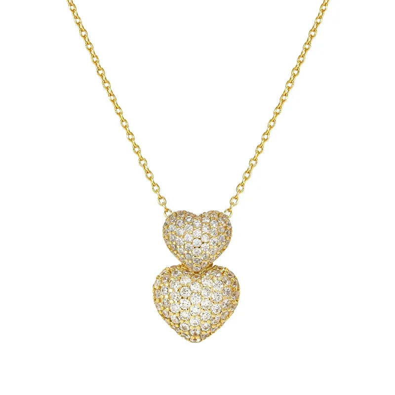 Nomination Life Poetry Gold Necklace, Rounded Double Heart