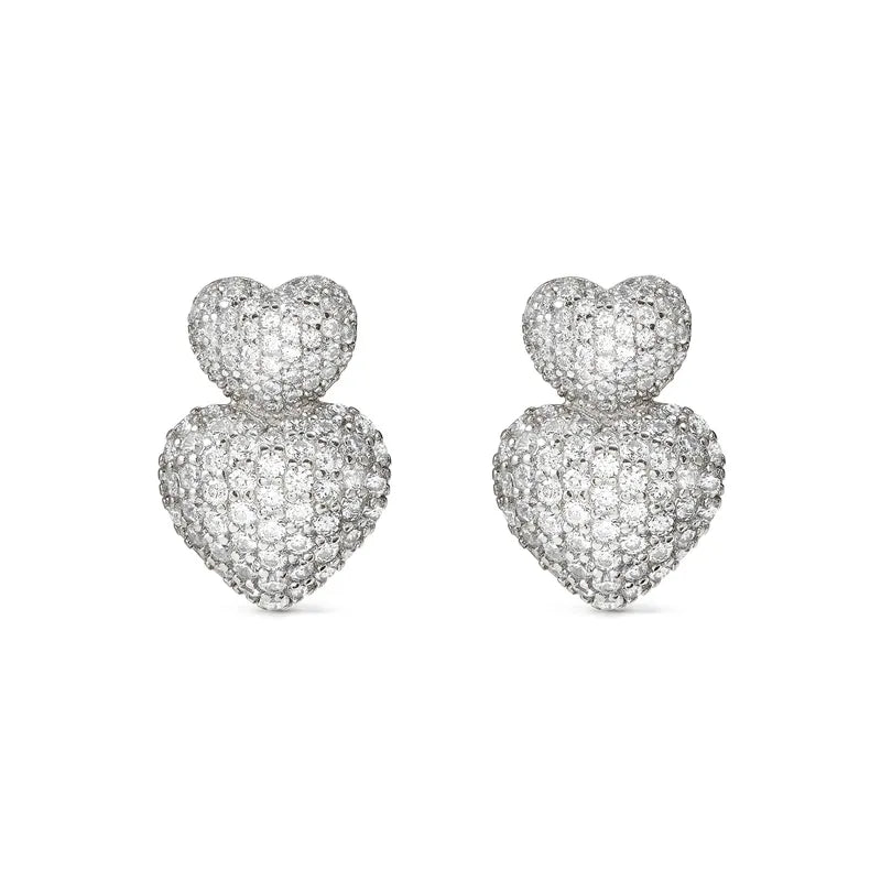 Nomination LifePoetry Double Heart Silver Earrings with Cubic Zirconia