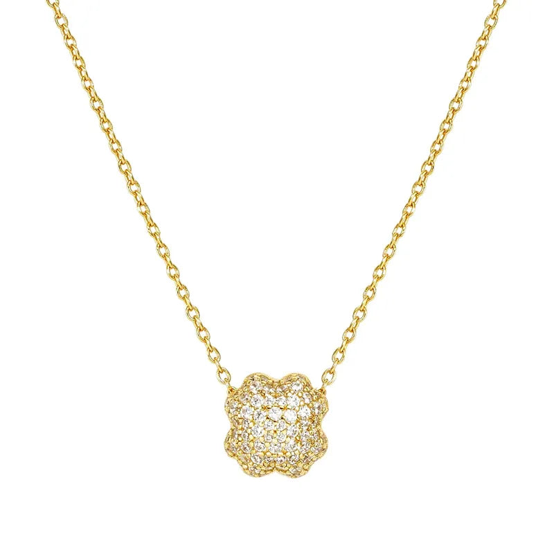 Nomination LifePoetry Gold Necklace with Rounded 4-Leaf Clover