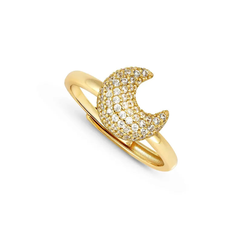 Nomination LifePoetry Gold Ring with Rounded Moon