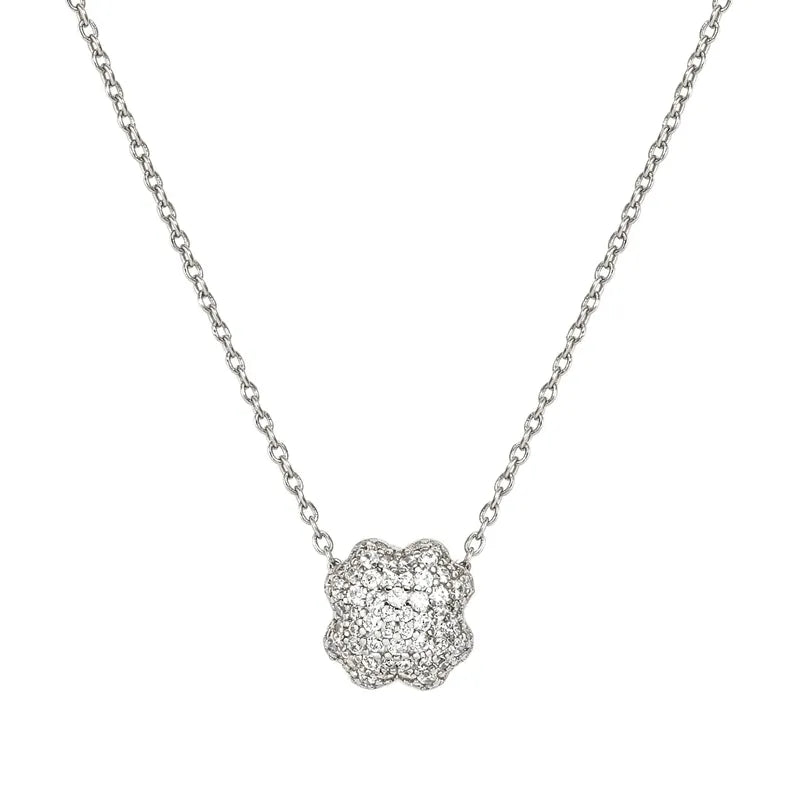 Nomination LifePoetry Silver Necklace with Rounded 4-Leaf Clover