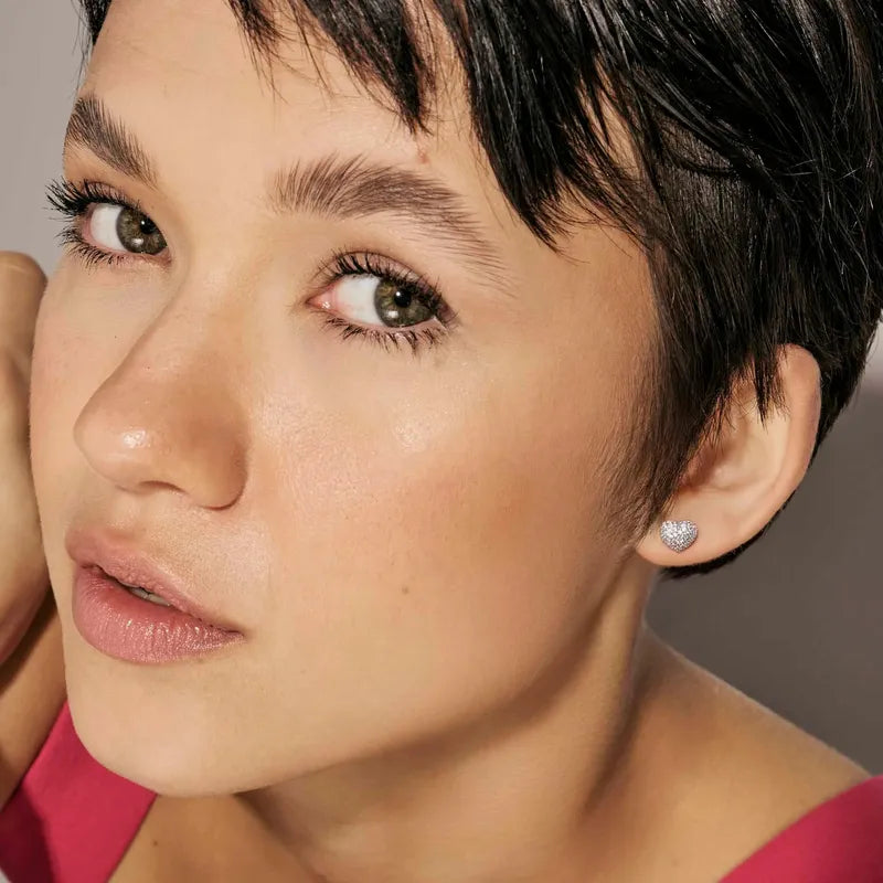 Nomination LifePoetry Silver Rounded Heart Earrings