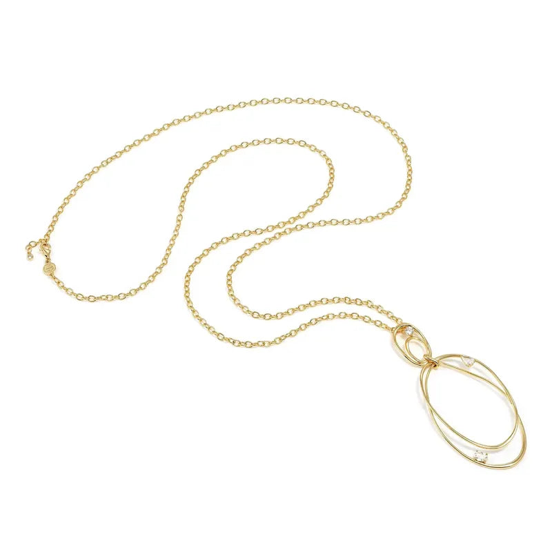 Nomination Long Necklace My Rebel Art Double Gold Oval Pendant