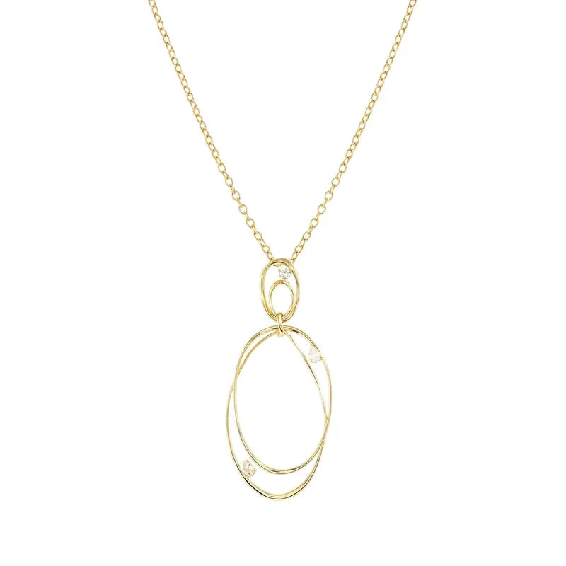Nomination Long Necklace My Rebel Art Double Gold Oval Pendant