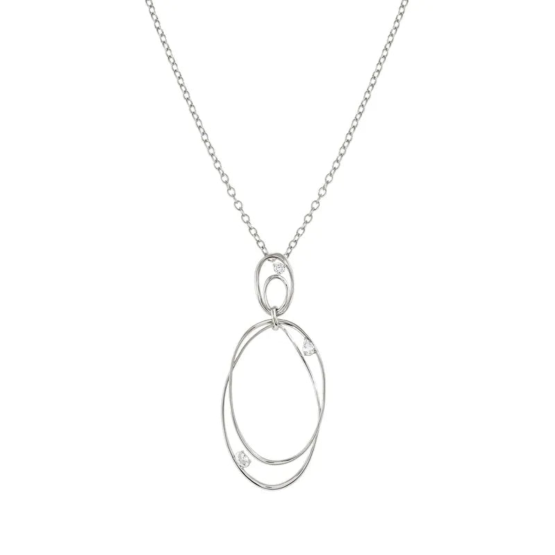 Nomination Long Necklace My Rebel Art Double Silver Oval Pendant
