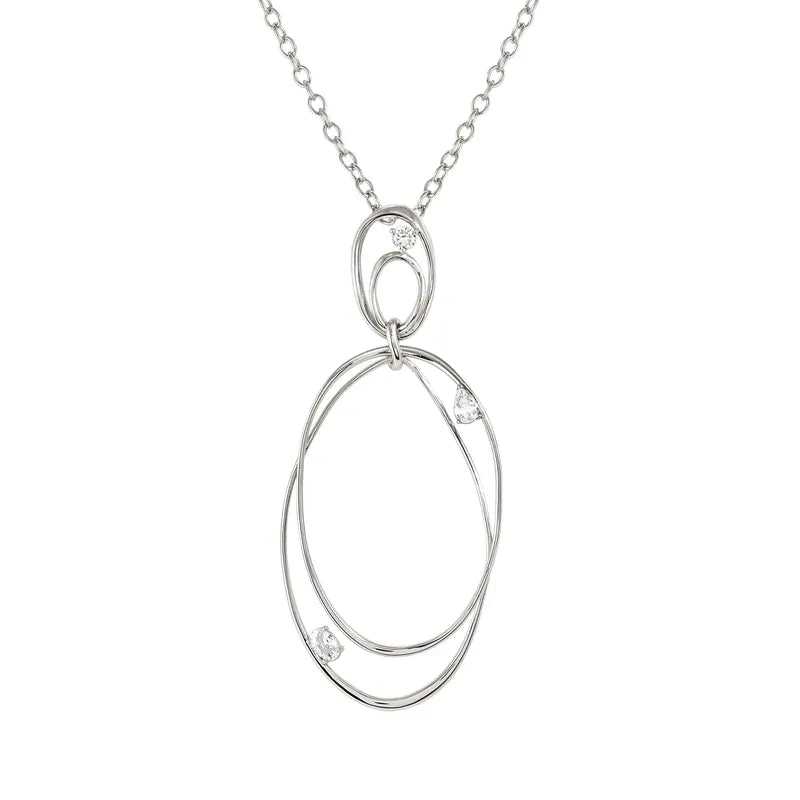 Nomination Long Necklace My Rebel Art Double Silver Oval Pendant