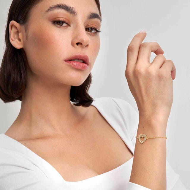 Nomination Lovecloud Bracelet, Heart, Cubic Zirconia, 24K Gold