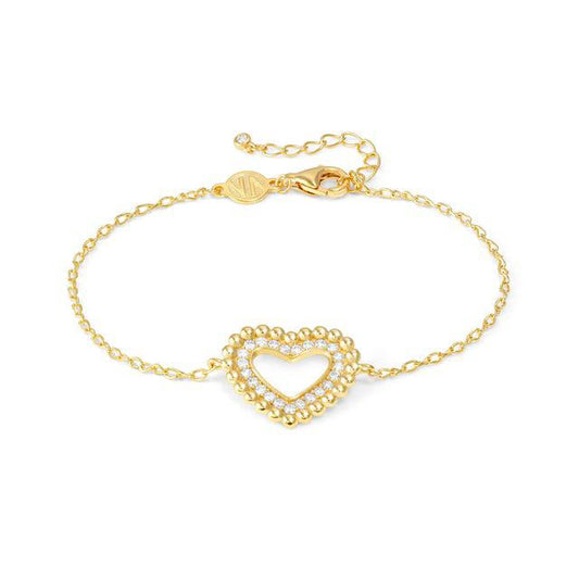 Nomination Lovecloud Bracelet, Heart, Cubic Zirconia, 24K Gold