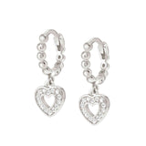 Nomination Lovecloud Earrings, Circle Heart, Cubic Zirconia, Silver