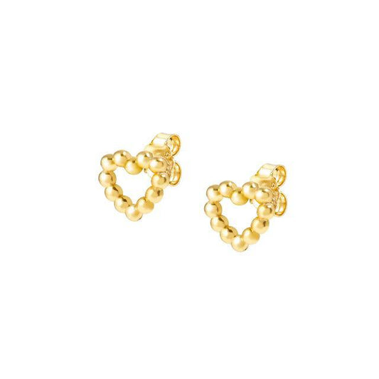 Nomination Lovecloud Earrings, Stud, Heart, Cubic Zirconia, 24K Gold