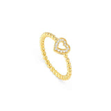Nomination Lovecloud Ring, Heart, Cubic Zirconia, 24K Gold