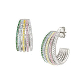 Nomination Lovelight Earrings, Rich Oval, Multicolour Zirconia, Silver