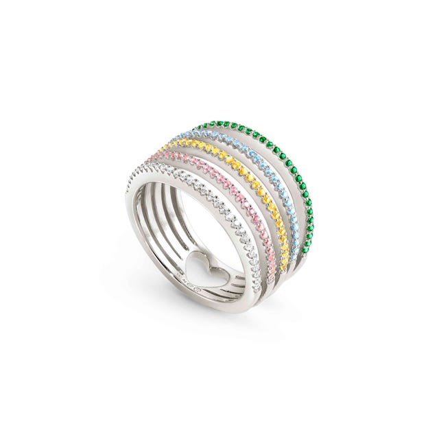 Nomination Lovelight Ring, Multicolour Cubic Zirconia, Stainless Steel