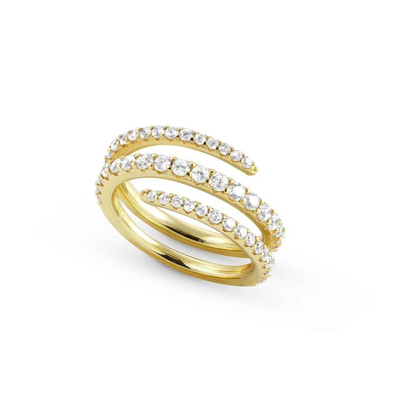 Nomination Lovelight Spiral Ring, White Cubic Zirconia, 18K Gold